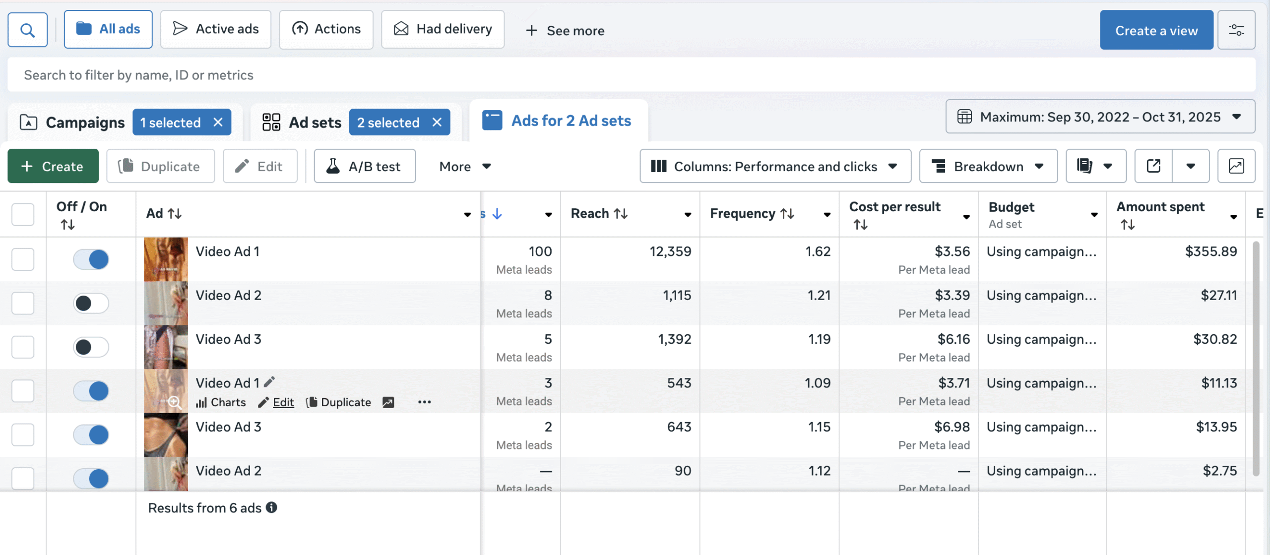 Meta Ads Performance Results